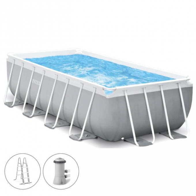 Каркасный бассейн INTEX PRISM FRAME 400*200*122, фильтр-насос, лестница 26790